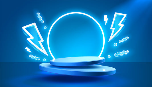 Blue animated lighting bolts surrounding a circle.