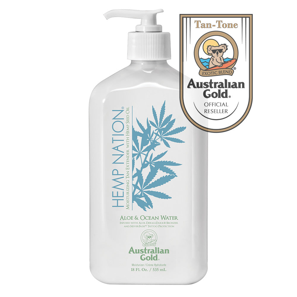 Australian Gold Hemp Nation Aloe & Ocean Water Moisturiser Tan Extender 535ml