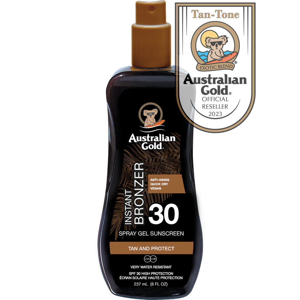 Australian Gold SPF 30 Spray Gel with Bronzer 237ml