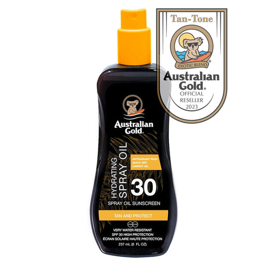 Australian Gold SPF 30 Spray Oil Sunscreen Carrot Oil Formula 237ml