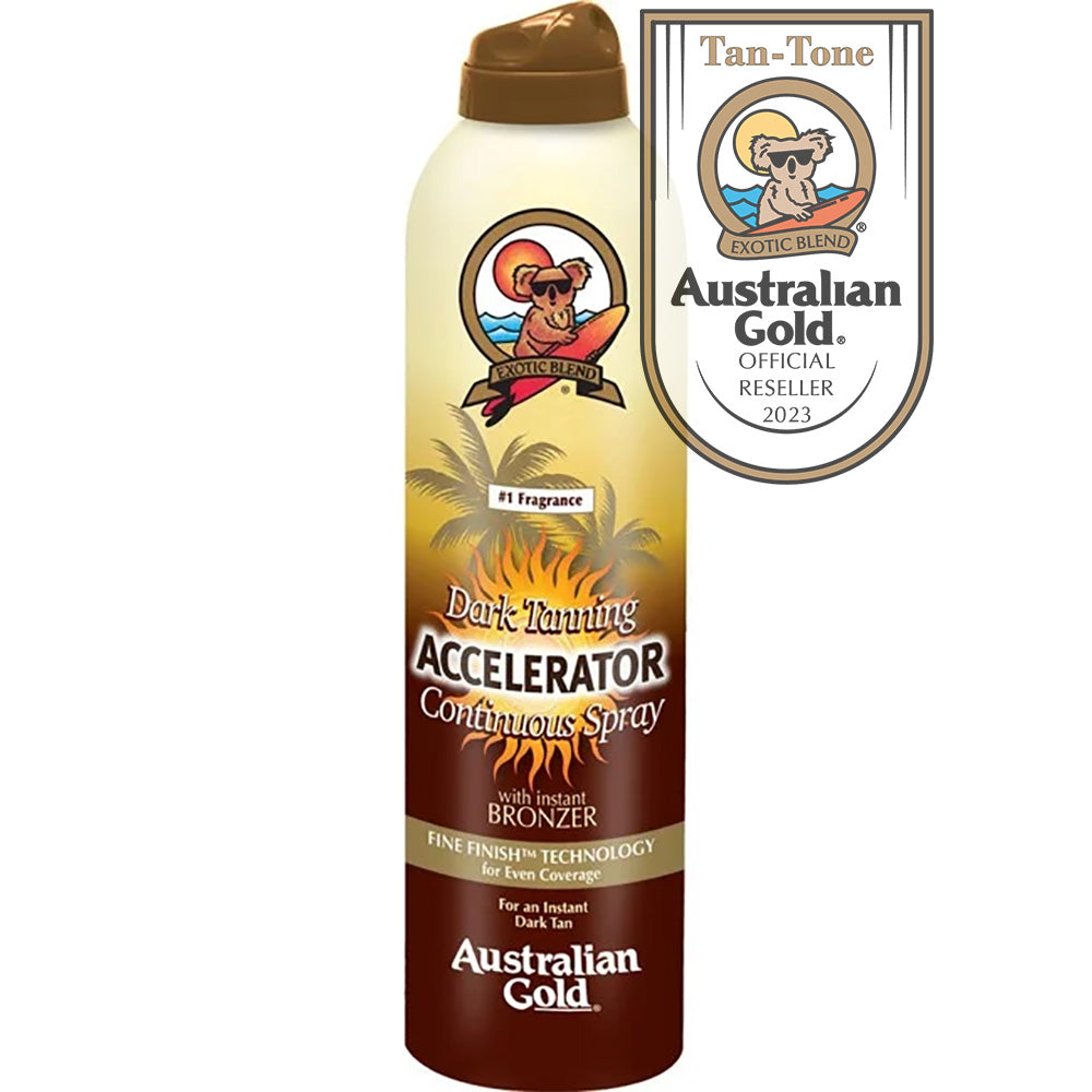 Australian Gold Dark Tanning Accelerator Continuous Spray+ Instant Bronzer 177ml